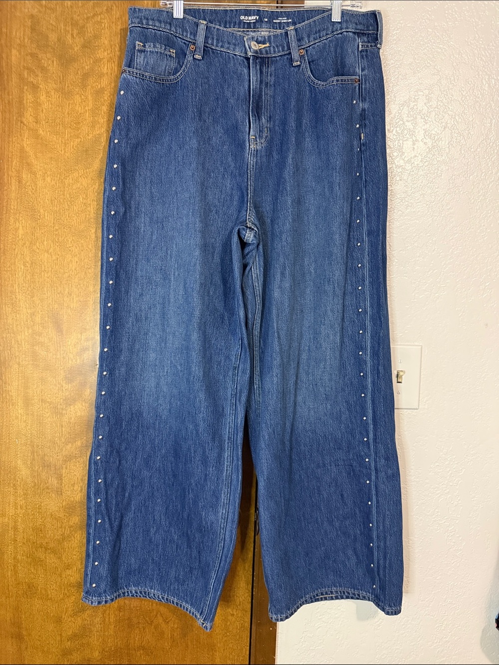 Old Navy Dark Blue Wide-Leg Jeans with Side Studs